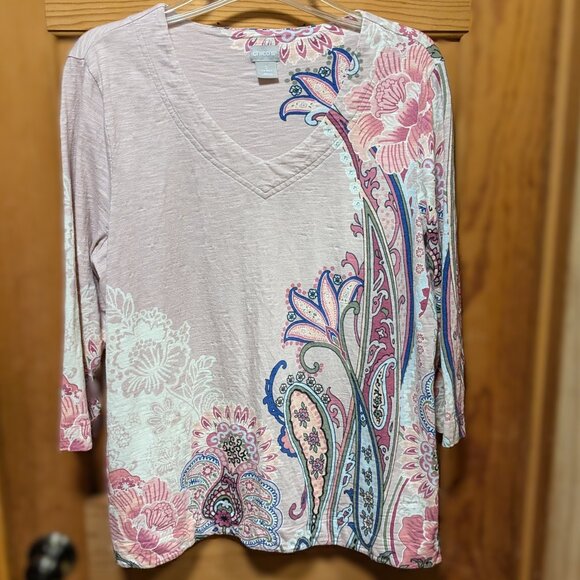 Chico's Slub Knit V-Neck Top - Picture 1 of 7